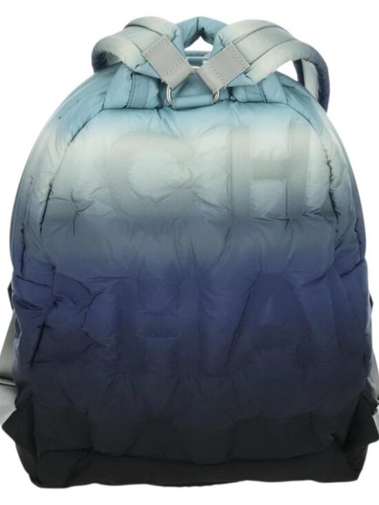 CHANEL Doudone Backpack Nylon Blue Silver CC Auth mr2366SAM main image 5